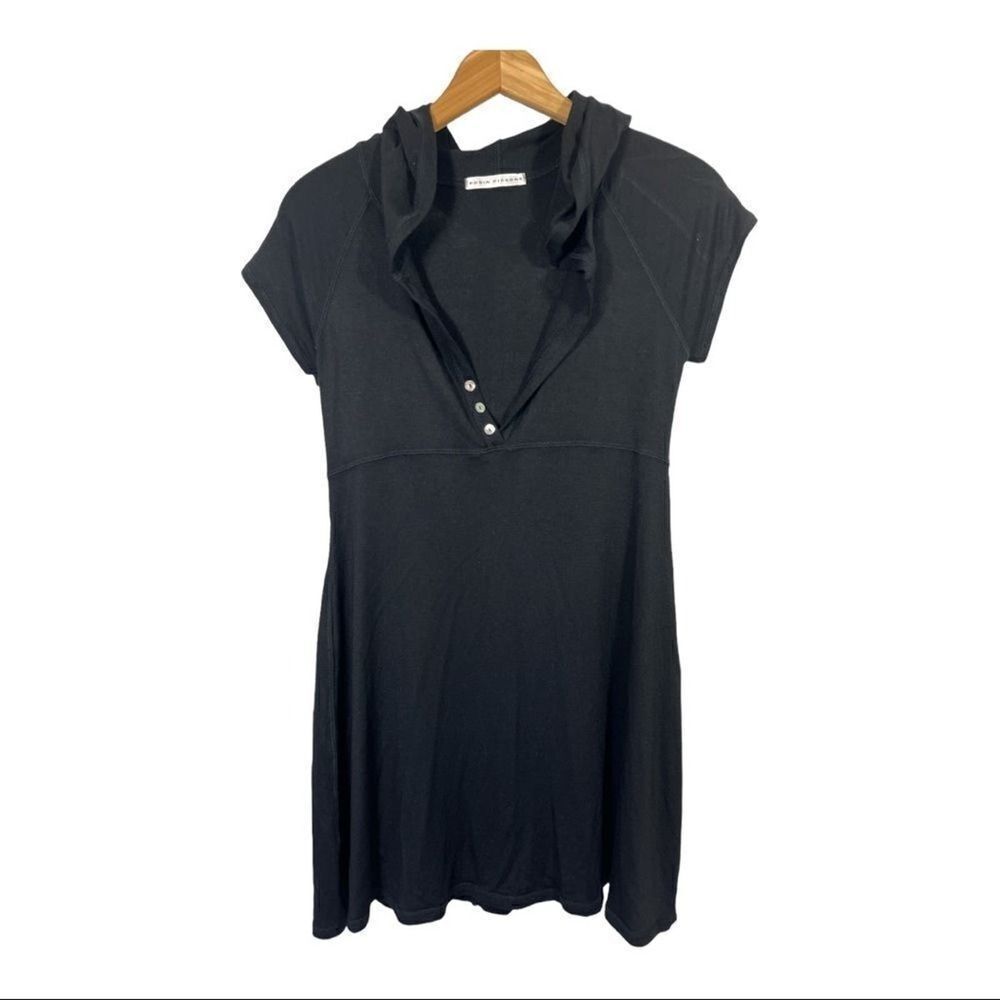 ROBIN PICCONE Women’s Resort Wear Hooded Swim Cover Up/Dress Black Size Small